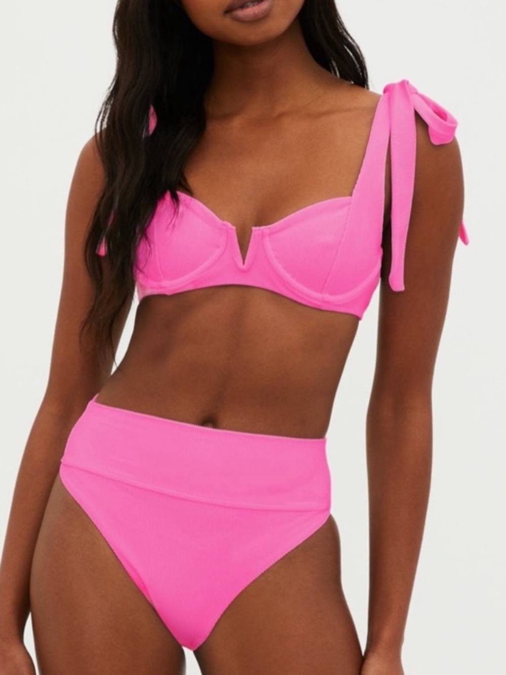 BEACH RIOT ❤️‍🔥 NWT BLAIR UNDERWIRE BIKINI SET IN NEON PINK NWT SIZE LARGE